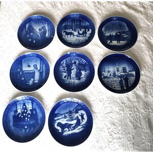 Royal Copenhagen Christmas Plates 1981-1988 Holiday 80s Vintage Danish Porcelain